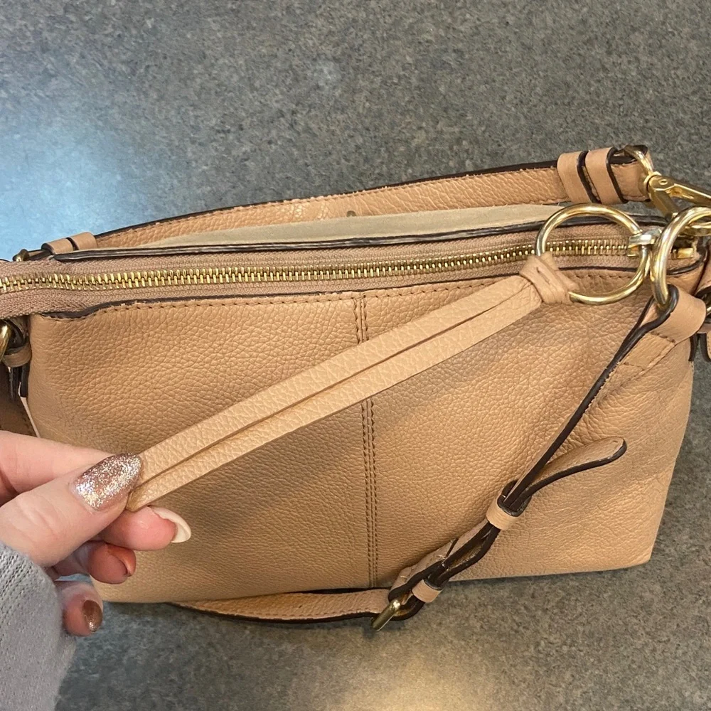 See By Chloé Tan Suede & Leather Shoulder Bag with Braided Ring - Picture 4 of 9